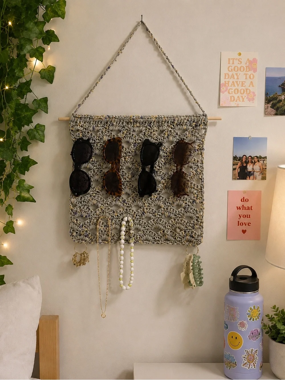 Handmade Crochet Sunglasses & Accessory Holder